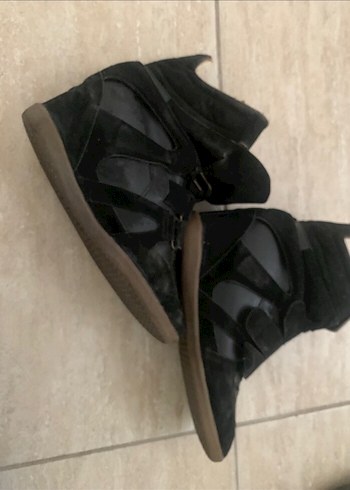 ISABEL MARANT model Siyah Süet Kadın Dolgu Topuk Bot