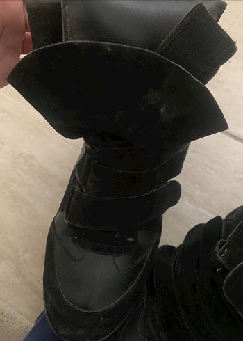 39 Beden siyah Renk ISABEL MARANT model Siyah Süet Kadın Dolgu Topuk Bot
