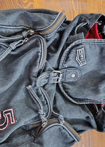 Diğer Gri Denim Kadın Sırt Çantası Tokalı