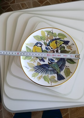 Çiçek ve Kuş Desenli Çok Renkli Tabaklar - Görsel 4