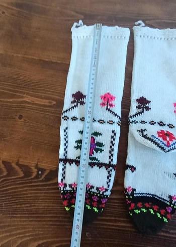 Nakışlı Beyaz Kız Çorabı - Görsel 6