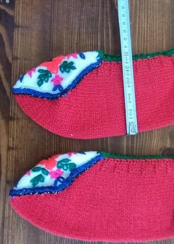 Nakışlı Renkli Örgü Kadın Terlik - Görsel 5