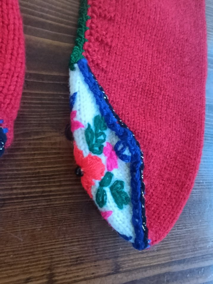 Nakışlı Renkli Örgü Kadın Terlik - Görsel 2