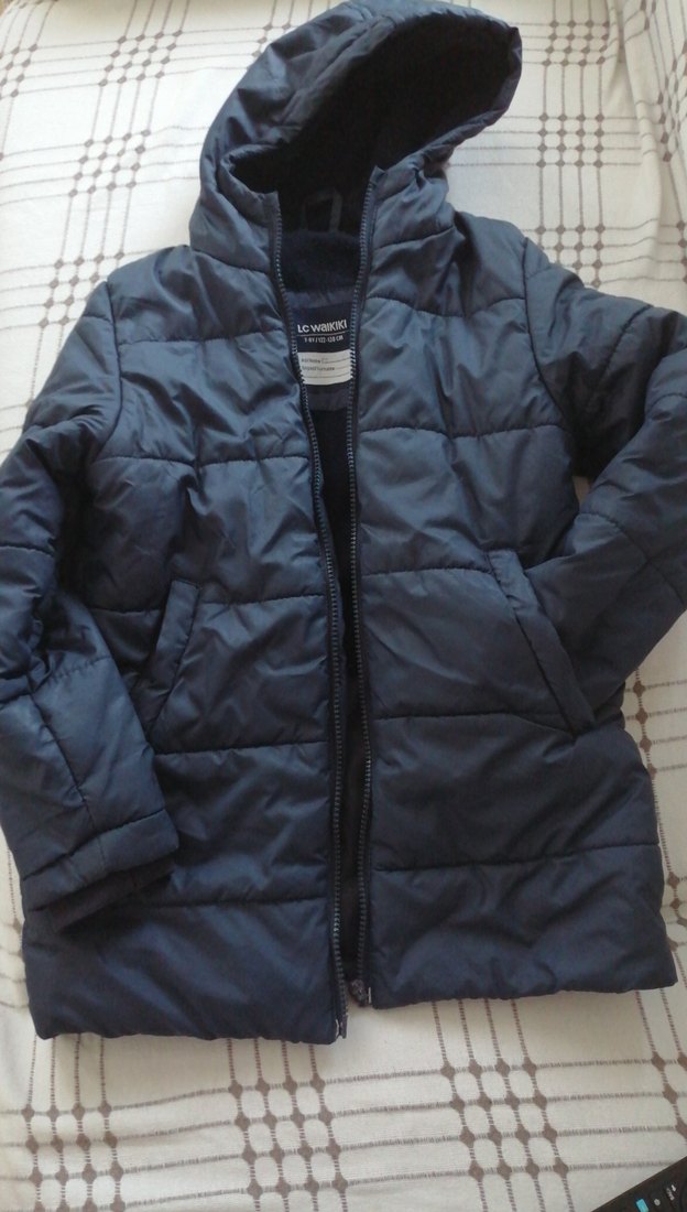 Gri Kapüşonlu Erkek Çocuk Kaban - Görsel 3