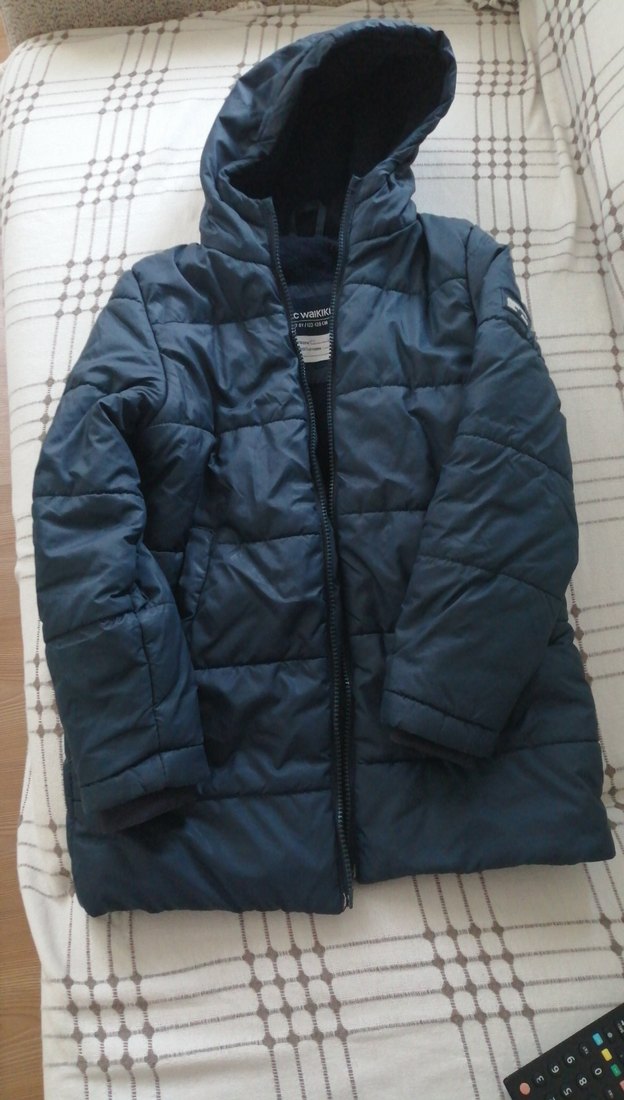 Gri Kapüşonlu Erkek Çocuk Kaban - Görsel 2