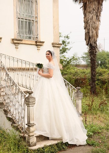 38 Beden beyaz Renk Straplez Prenses Gelinlik