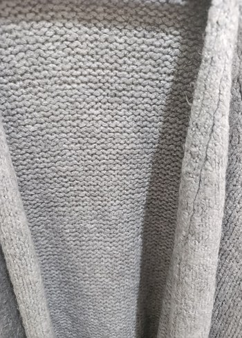 Gri Örgü Kadın Hırka, Rahat Kesim - Görsel 3