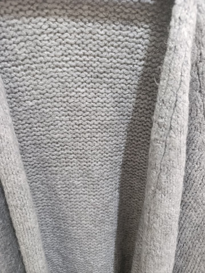Gri Örgü Kadın Hırka, Rahat Kesim - Görsel 3