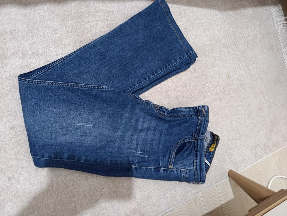 Kadın Mavi Denim  Kot Pantolon - Görsel 5