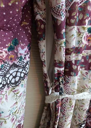 Bohem Çok Renkli Uzun Kollu Uzun Elbise - Görsel 9