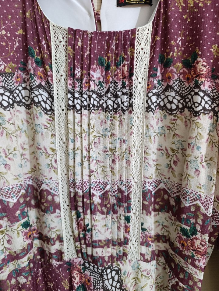 Bohem Çok Renkli Uzun Kollu Uzun Elbise - Görsel 3