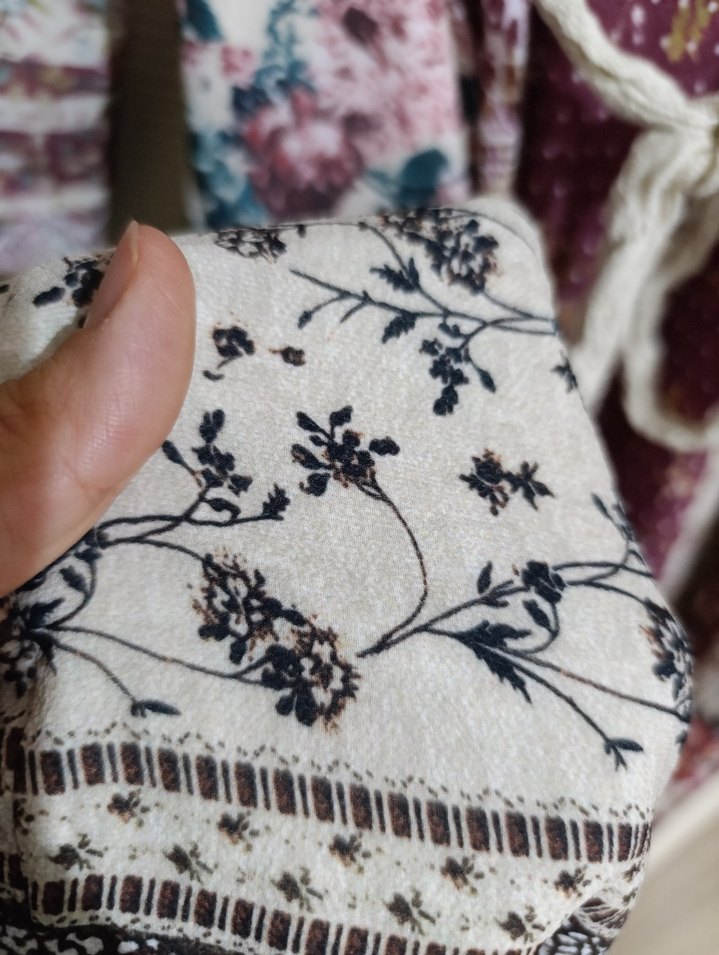 Bohem Çok Renkli Uzun Kollu Uzun Elbise - Görsel 5