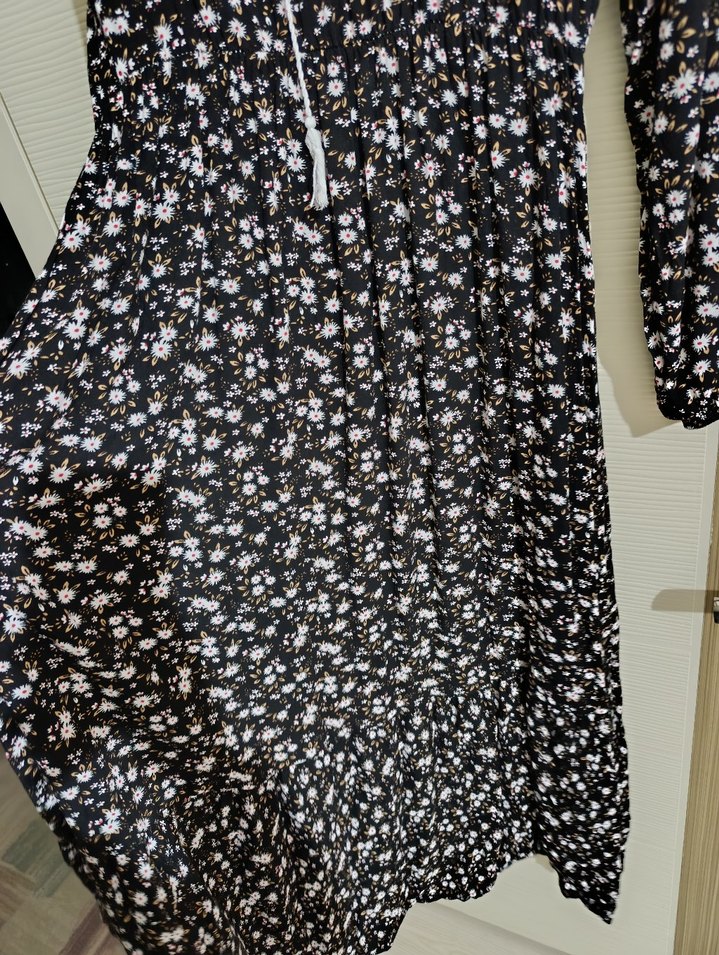 Kadın Siyah Uzun Elbise - Görsel 2