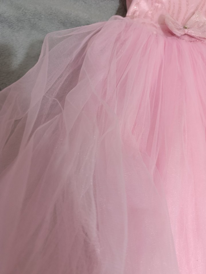 Kız Çocuk Pembe Tül gelinlik - Görsel 4