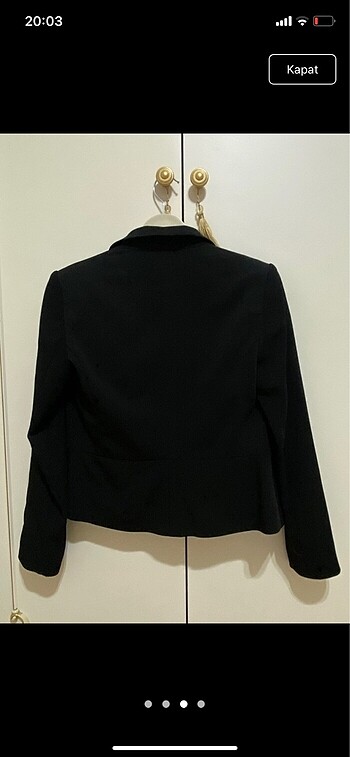 36 Beden Siyah Crop Blazer