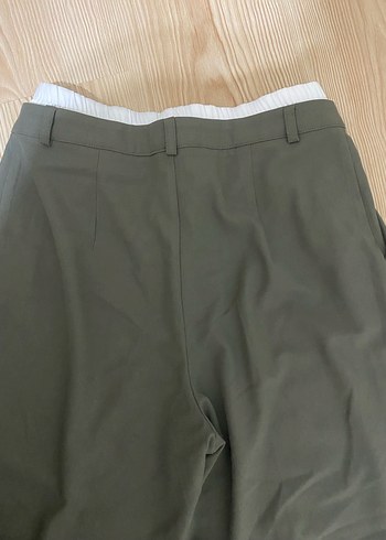 Kadın Rahat Kesim Haki Kumaş Pantolon - Görsel 4