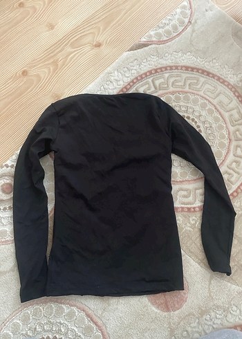 Siyah V Yaka Uzun Kollu Kadın Bluz - Görsel 3