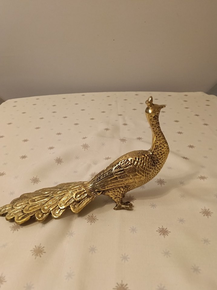 Antika Pirinç Tavuskuşu Biblo - Görsel 3