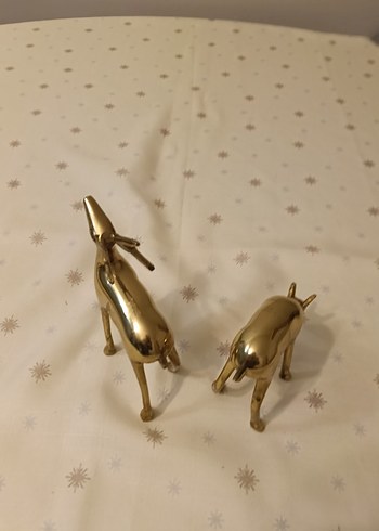 Antika Pirinç Geyik Biblo Seti - Görsel 4