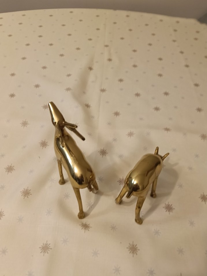 Antika Pirinç Geyik Biblo Seti - Görsel 4