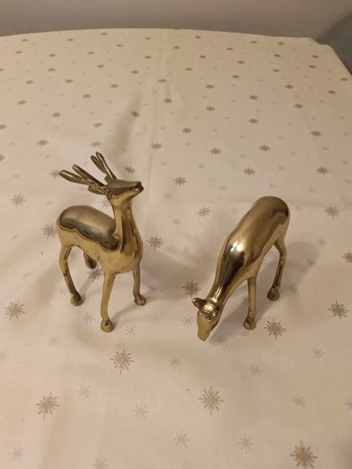 Antika Pirinç Geyik Biblo Seti - Görsel 2