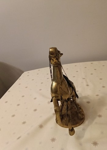 Antika büyük boy Pirinç Eğerli At - Görsel 2