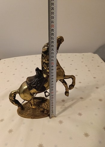 Antika büyük boy Pirinç Eğerli At - Görsel 6