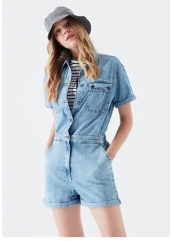 Mavi Jeans Kısa Denim Tulum