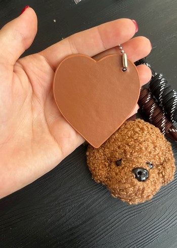 Kahverengi Ponponlu Kadın Anahtarlık - Görsel 3