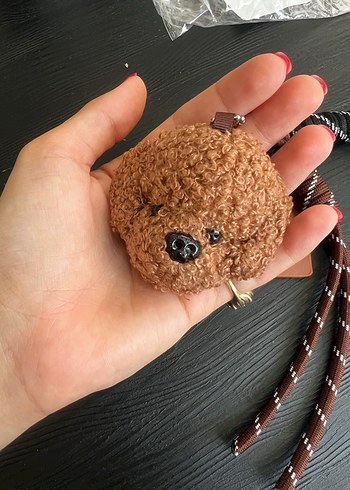 Kahverengi Ponponlu Kadın Anahtarlık - Görsel 4