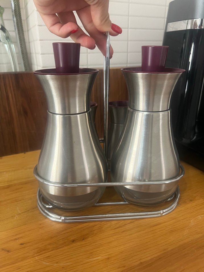 Mor Kapaklı Paslanmaz Çelik Baharat Seti - Görsel 2