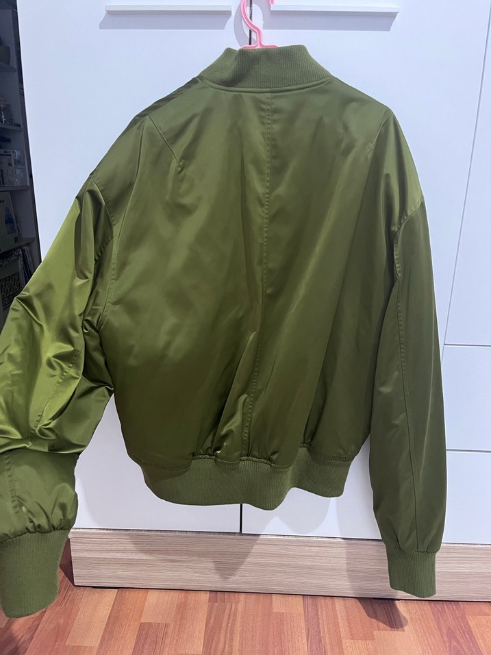 Haki Parlak Bomber Ceket - Görsel 5