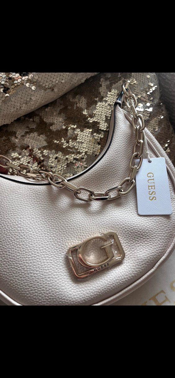 Guess Zincir Detaylı Bej Deri Kadın Çanta - Görsel 2