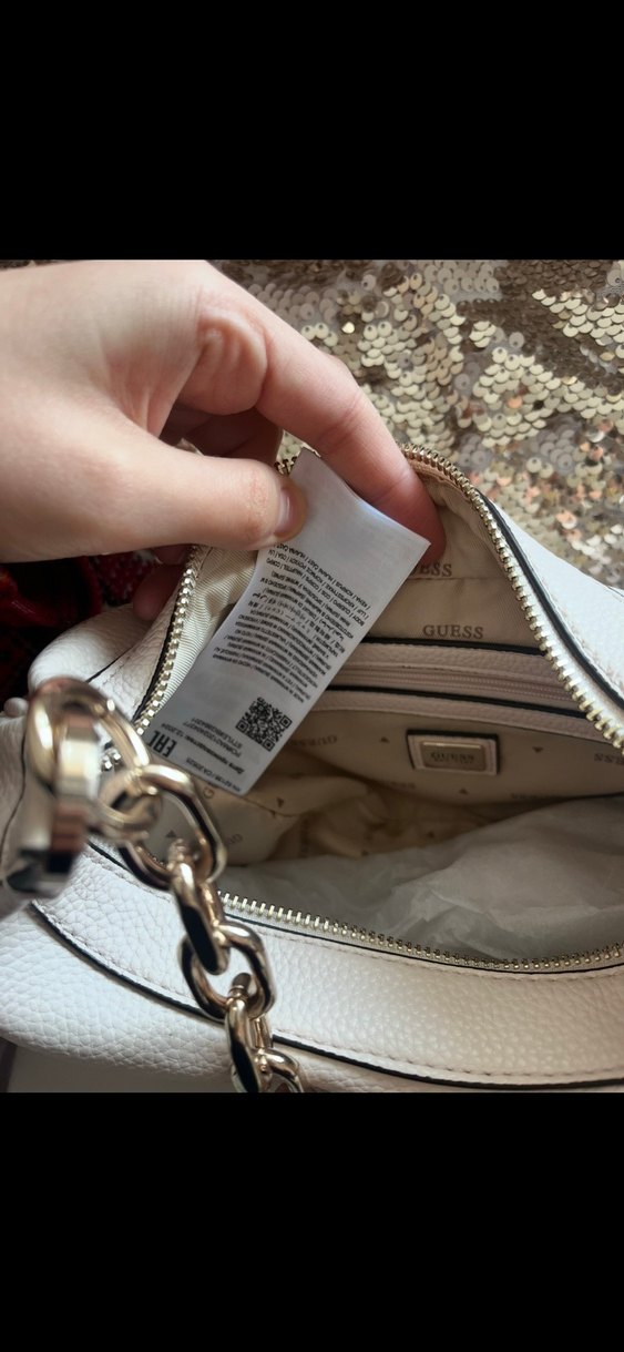 Guess Zincir Detaylı Bej Deri Kadın Çanta - Görsel 4