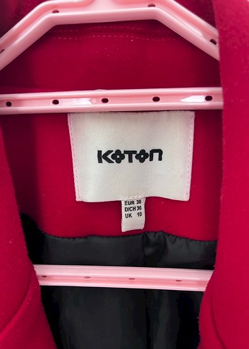 Çift düğmeli kırmızı kaban - Görsel 4