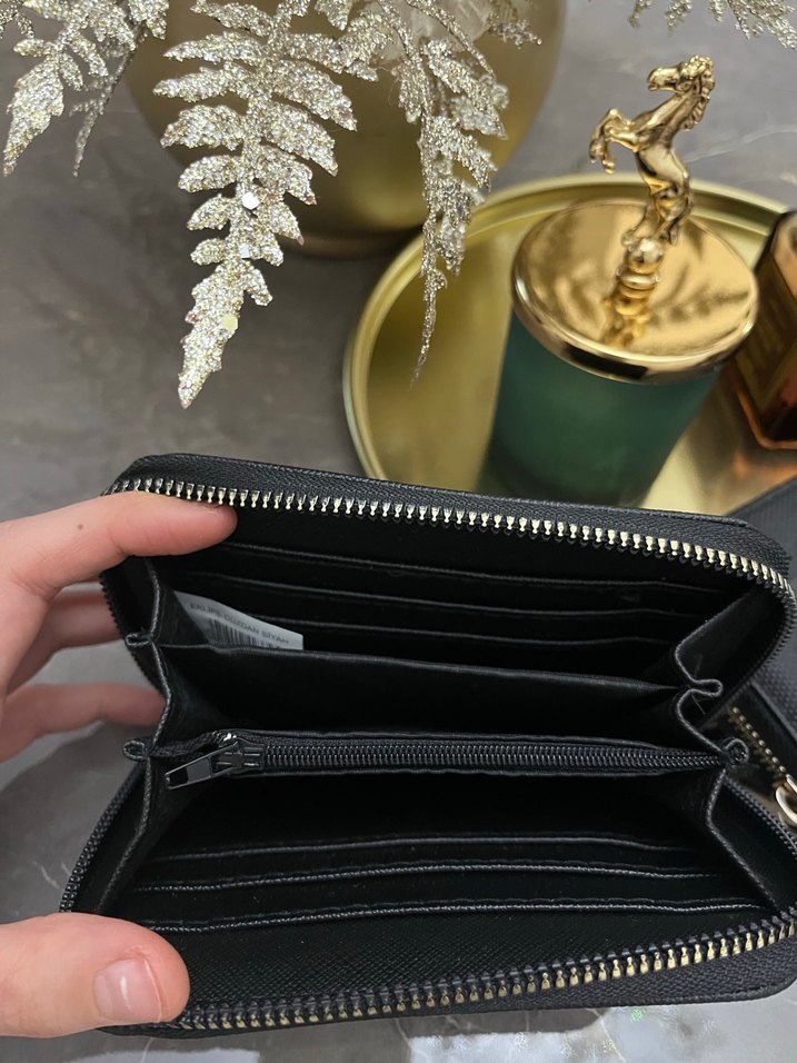 Siyah Deri Kadın Fermuarlı Cüzdan - Görsel 3