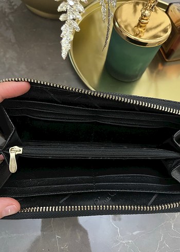 Siyah Deri Kadın Fermuarlı Cüzdan - Görsel 6