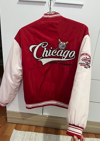 Kırmızı Beyzbol Tarzı  Ceket - Görsel 2