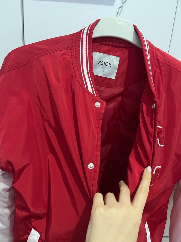 Kırmızı Beyzbol Tarzı  Ceket - Görsel 4