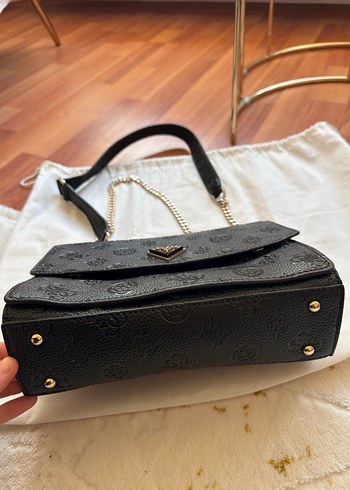 Zincir Detaylı Siyah Deri Kadın Çanta - Görsel 3