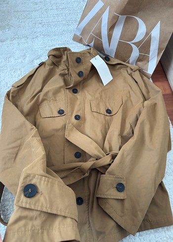 Zara Bej Kemerli Midi Kadın Ceket - Görsel 4