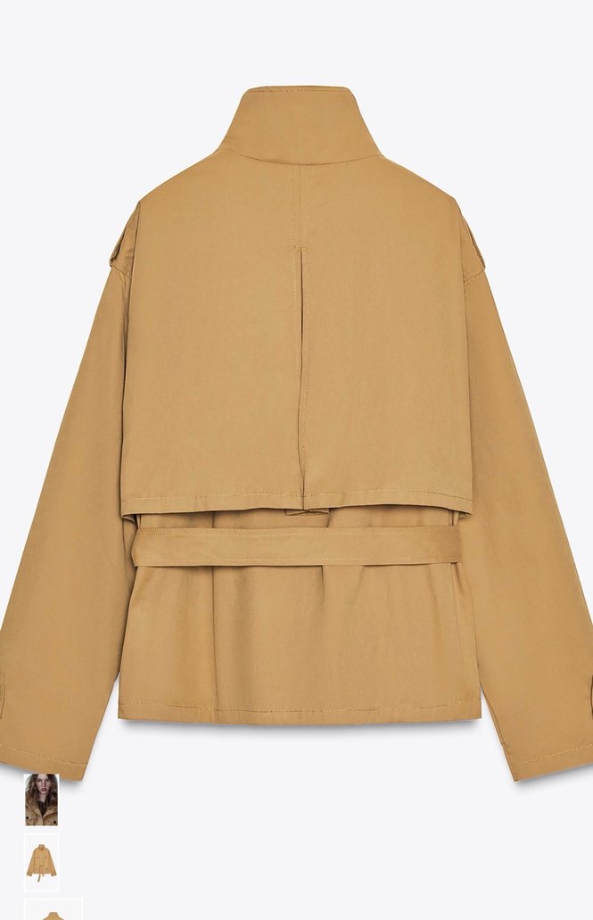 Zara Bej Kemerli Midi Kadın Ceket - Görsel 2