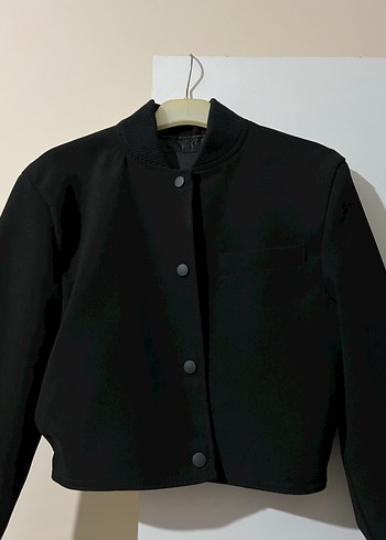 Düğmeli Siyah Midi Kadın Ceket - Görsel 5