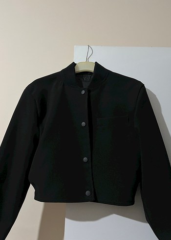 Düğmeli Siyah Midi Kadın Ceket - Görsel 4