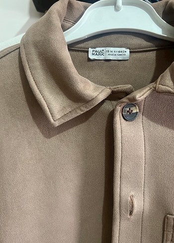 Bej Süet Mini Düğmeli Kadın Ceket - Görsel 5