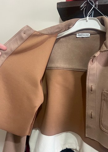 Bej Süet Mini Düğmeli Kadın Ceket - Görsel 4