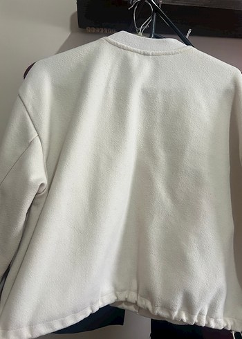 Düğmeli Beyaz Kadın Ceket - Görsel 5