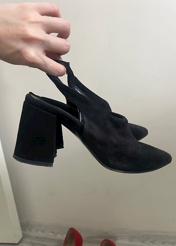 Siyah Minimalist Stiletto Topuklu Kadın Ayakkabı - Görsel 2