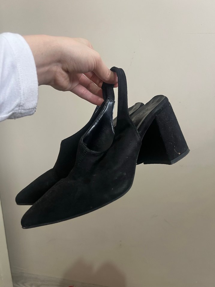 Siyah Minimalist Stiletto Topuklu Kadın Ayakkabı - Görsel 3