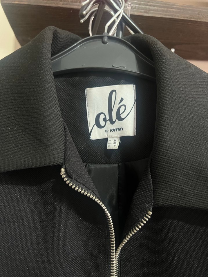 Siyah Fermuarlı Midi Kadın Ceket - Görsel 2